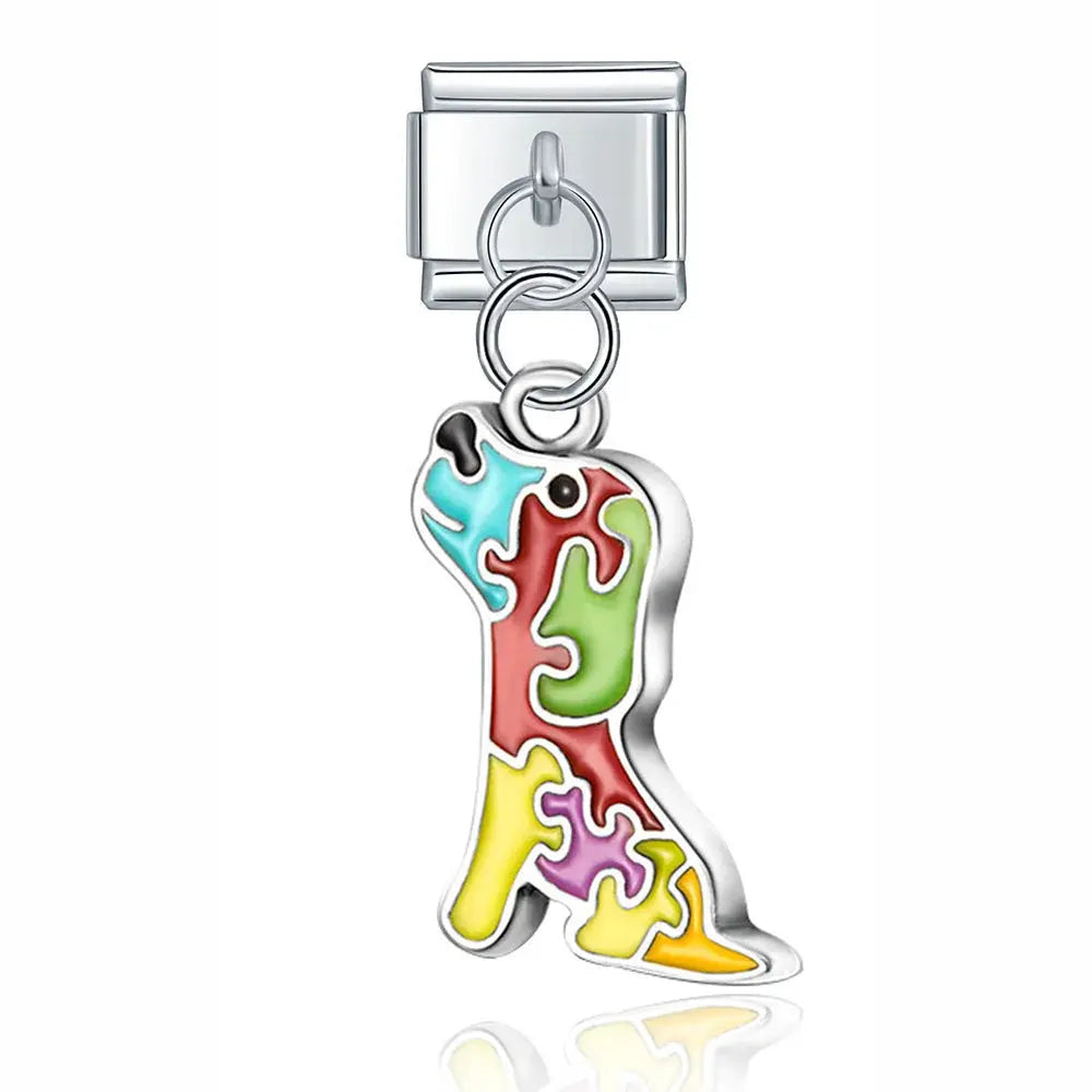 Colorful Dog Charm - İtalyan Charm Bileklik
