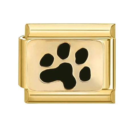 Black Paw Gold Charm - İtalyan Charm Bileklik