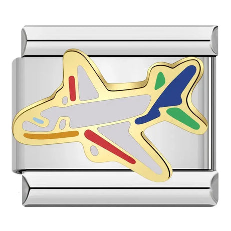 Colorful Airplane Charm - İtalyan Charm Bileklik