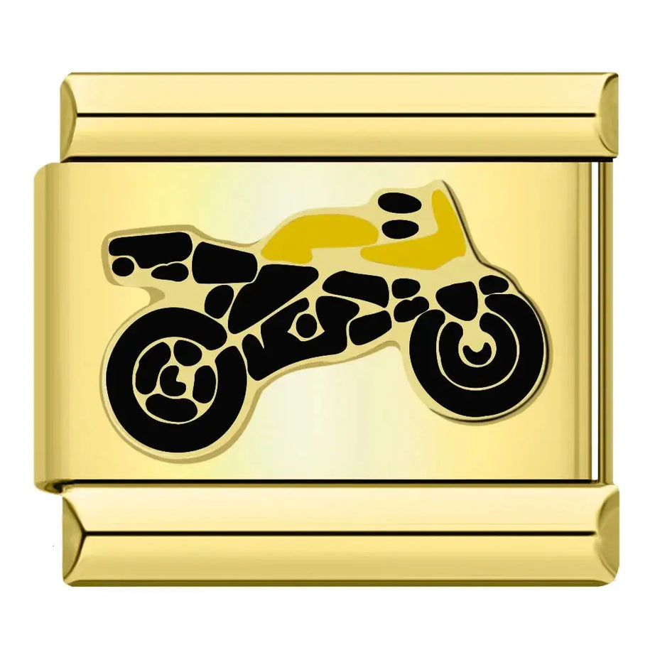 Gold Motorcycle Charm - İtalyan Charm Bileklik