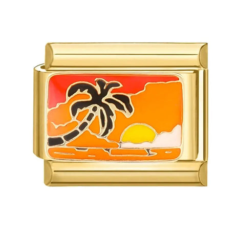 Gold Tropical Sunset Charm - İtalyan Charm Bileklik