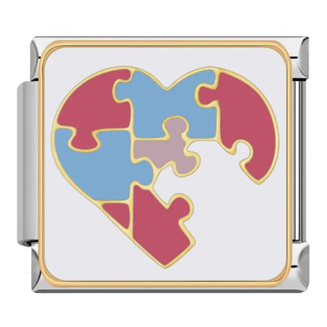 Heart Puzzle Charm - İtalyan Charm Bileklik