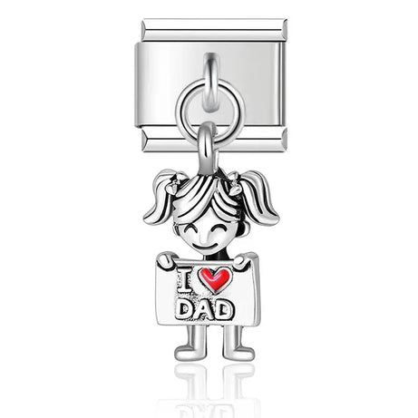 I Love Dad Charm - İtalyan Charm Bileklik