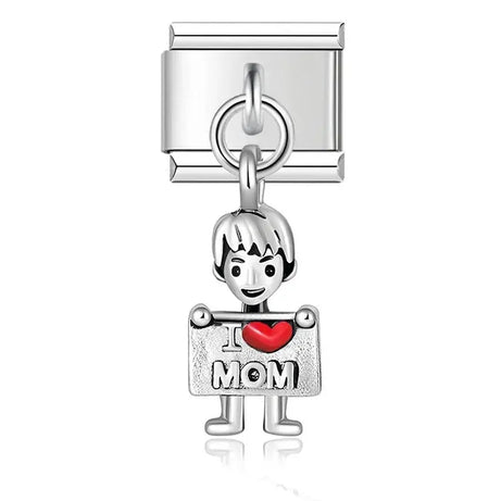 I Love Mom Charm - İtalyan Charm Bileklik