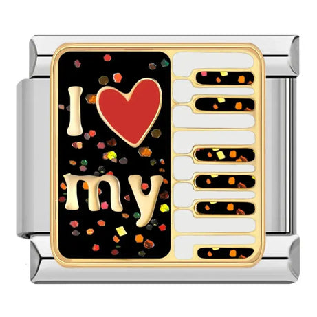 I Love My Piano Charm - İtalyan Charm Bileklik