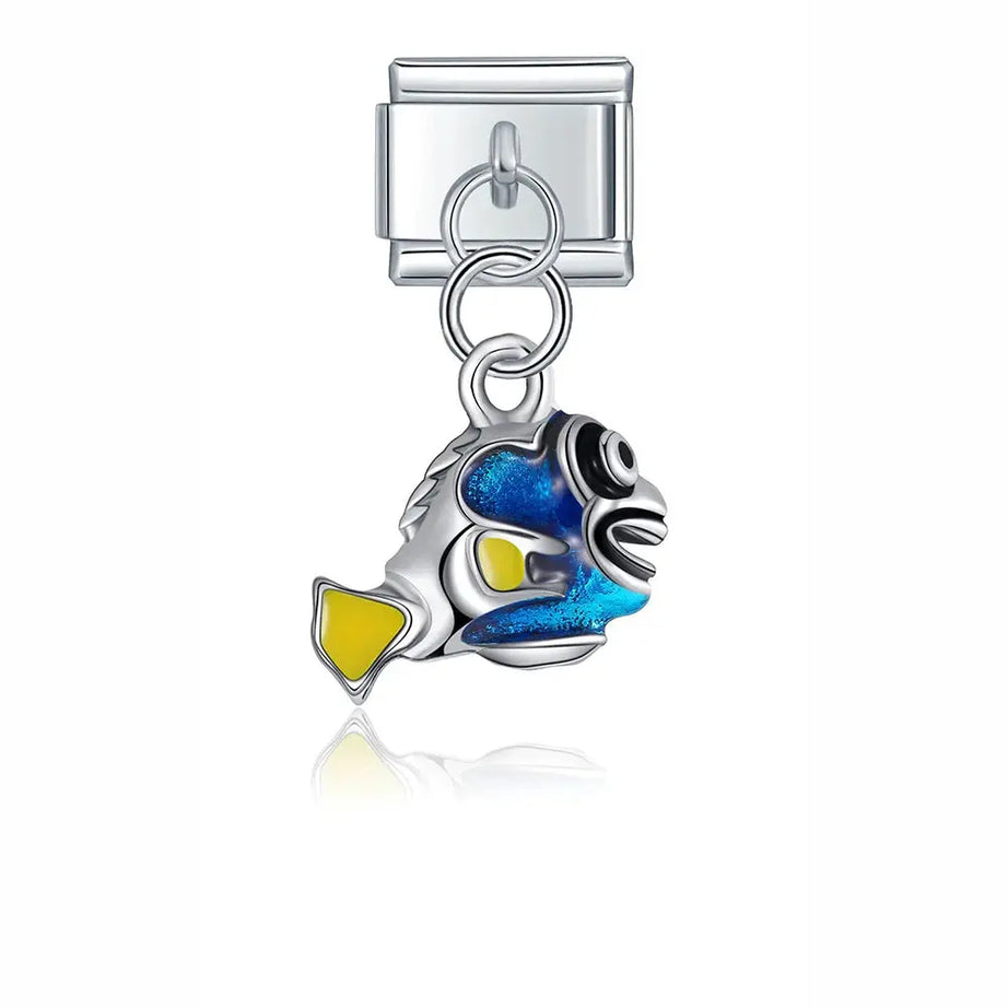 Ocean Blue Fish Charm - İtalyan Charm Bileklik