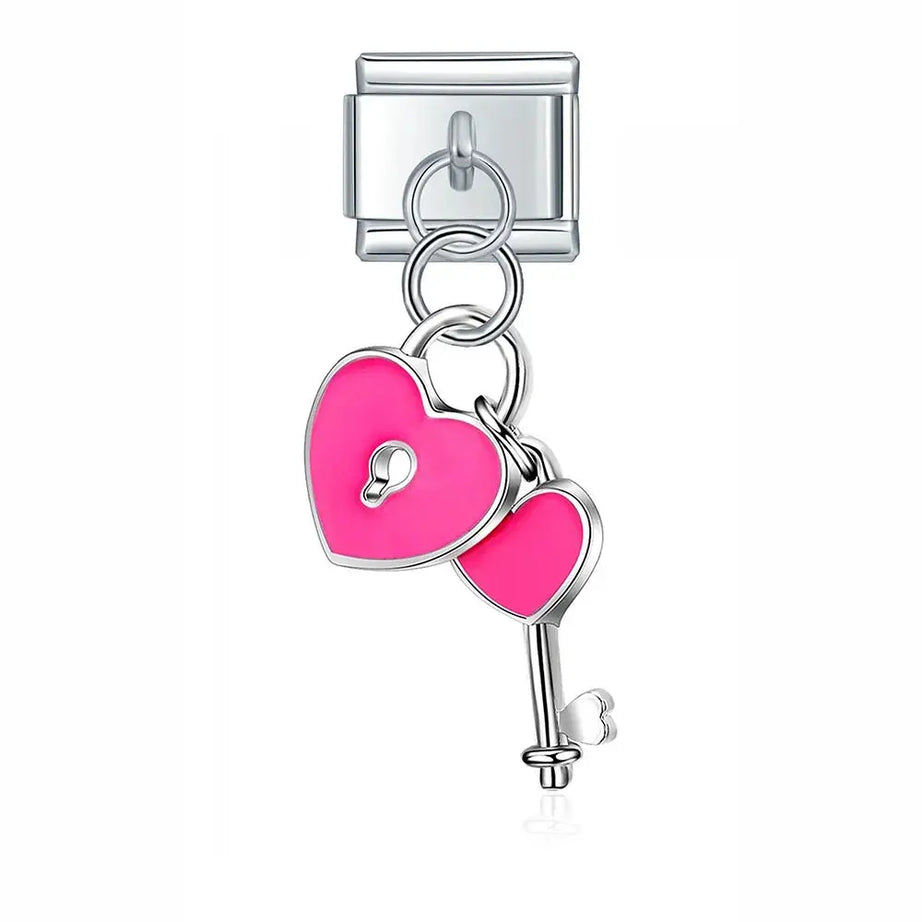 Pink Key Charm 