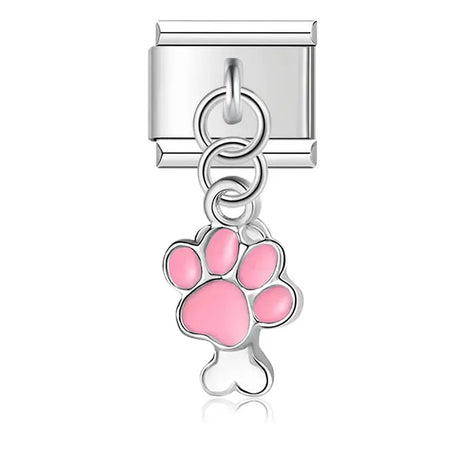 Pink Paw Charm - İtalyan Charm Bileklik