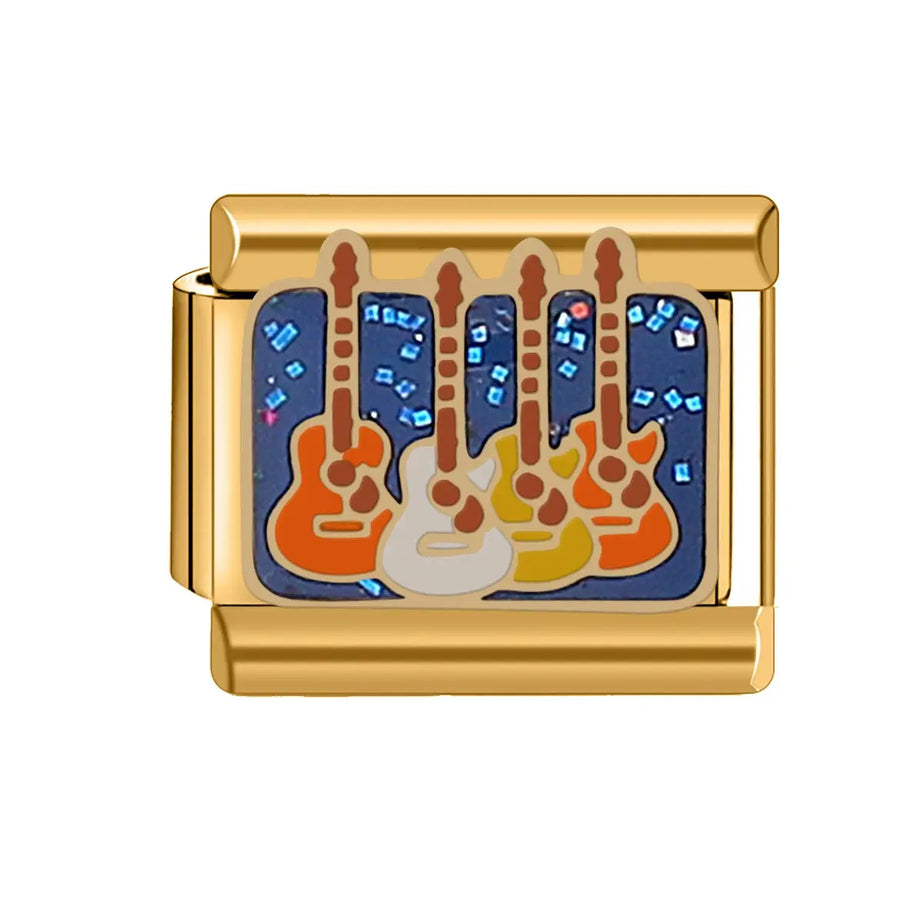 Rock 'n' Roll Guitar Charm 2 - İtalyan Charm Bileklik