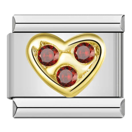 Ruby Heart Charm - İtalyan Charm Bileklik