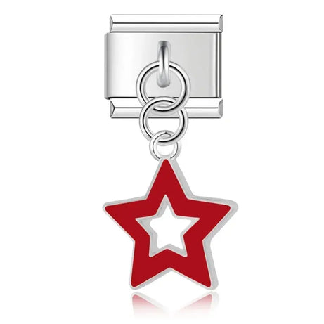 Ruby Star Charm - İtalyan Charm Bileklik