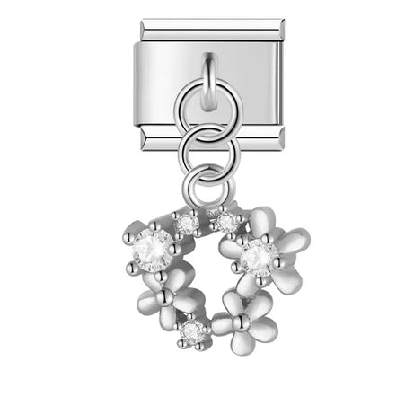 Silver Flower Charm - İtalyan Charm Bileklik