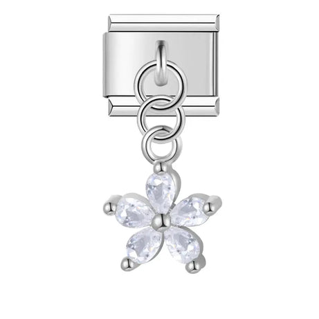 Silver Flower1 Charm - İtalyan Charm Bileklik