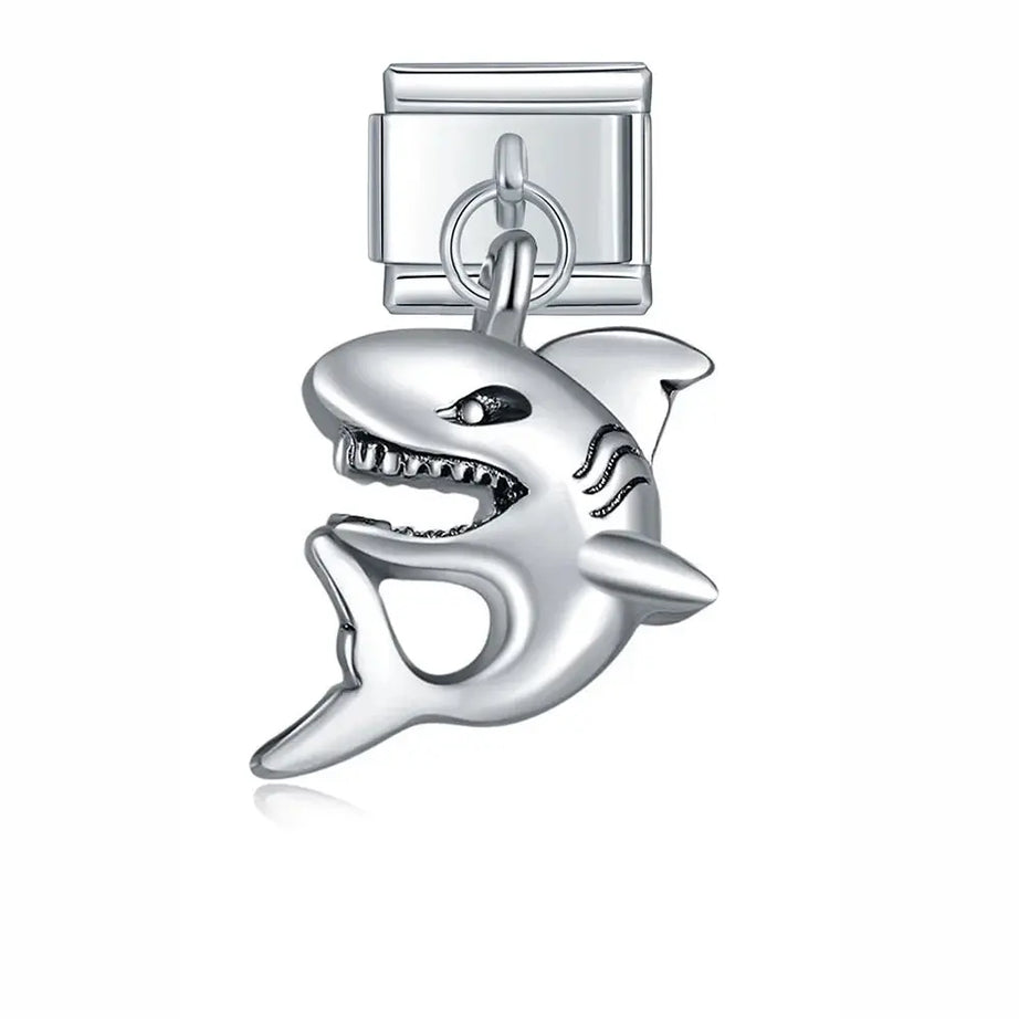 Silver Shark Charm - İtalyan Charm Bileklik