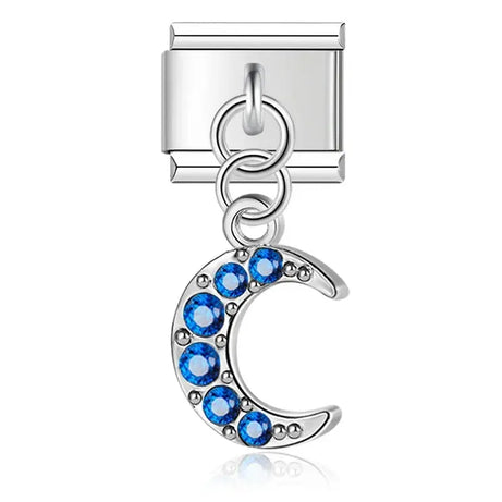 Sparkling Crescent Moon Charm - İtalyan Charm Bileklik