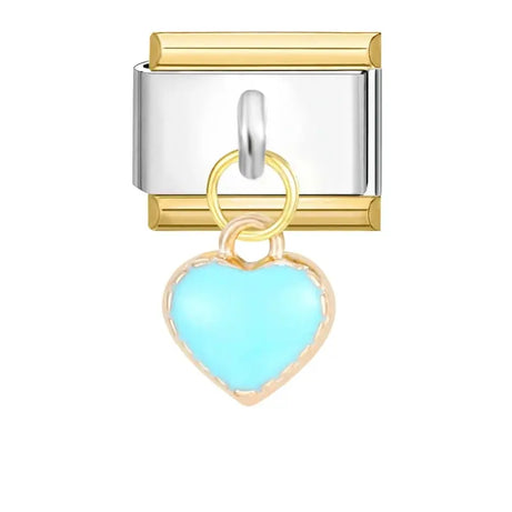 Turquoise Love Heart Charm - İtalyan Charm Bileklik